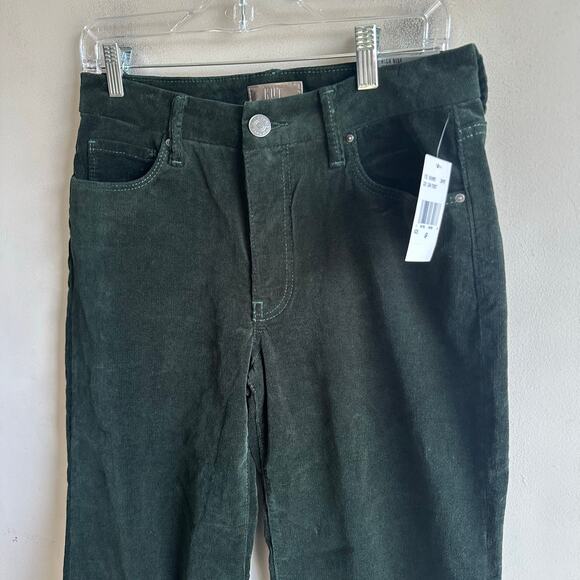 Kut from the Kloth Meg Corduroy Fab Ab Wide Leg Dark Forest Green 4 Petite - Picture 4 of 14